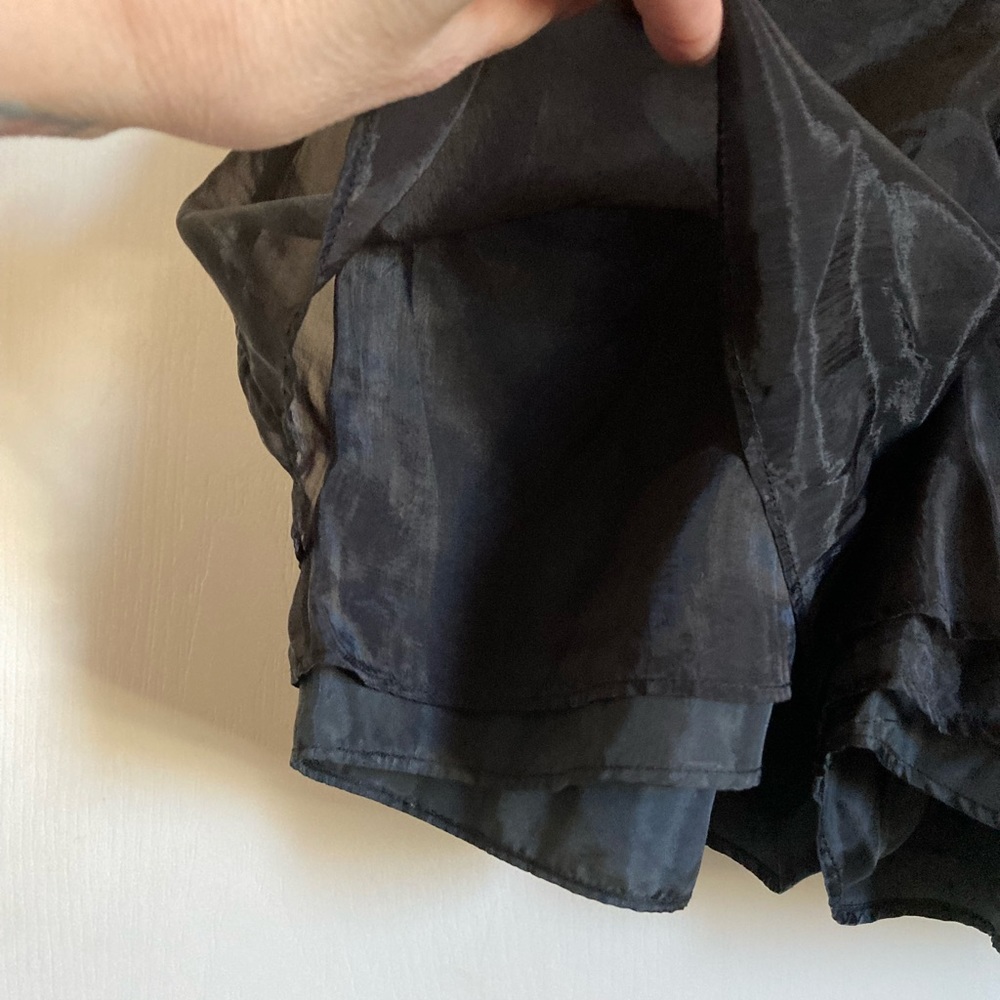 *Kimchi Blue Black Lined Layered Sheer Black Chiffon Size 0 Shorts #X - Picture 7 of 9